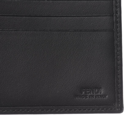 Fendi Glazed Fabric Vitello Century FF 1974 Stamp Patch Mens Bi-Fold Wallet Black 5 of 6