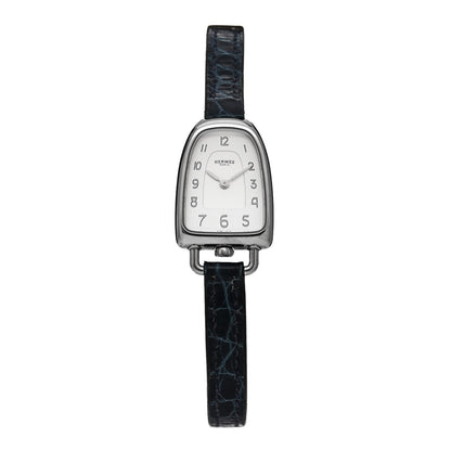 Hermes Stainless Steel Alligator 20mm Galop Quartz Watch Bleu Saphir 1 of 4