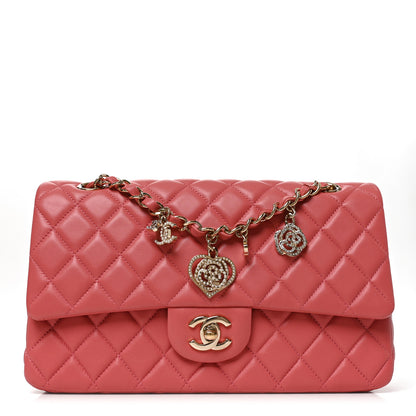 Chanel Lambskin Quilted Valentine Charms Medium Single Flap Pink 1 of 9