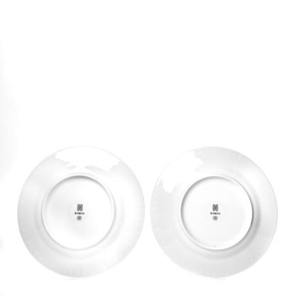 Hermes Porcelain H Deco Dessert Plates Set of 2 Black White 3 of 7