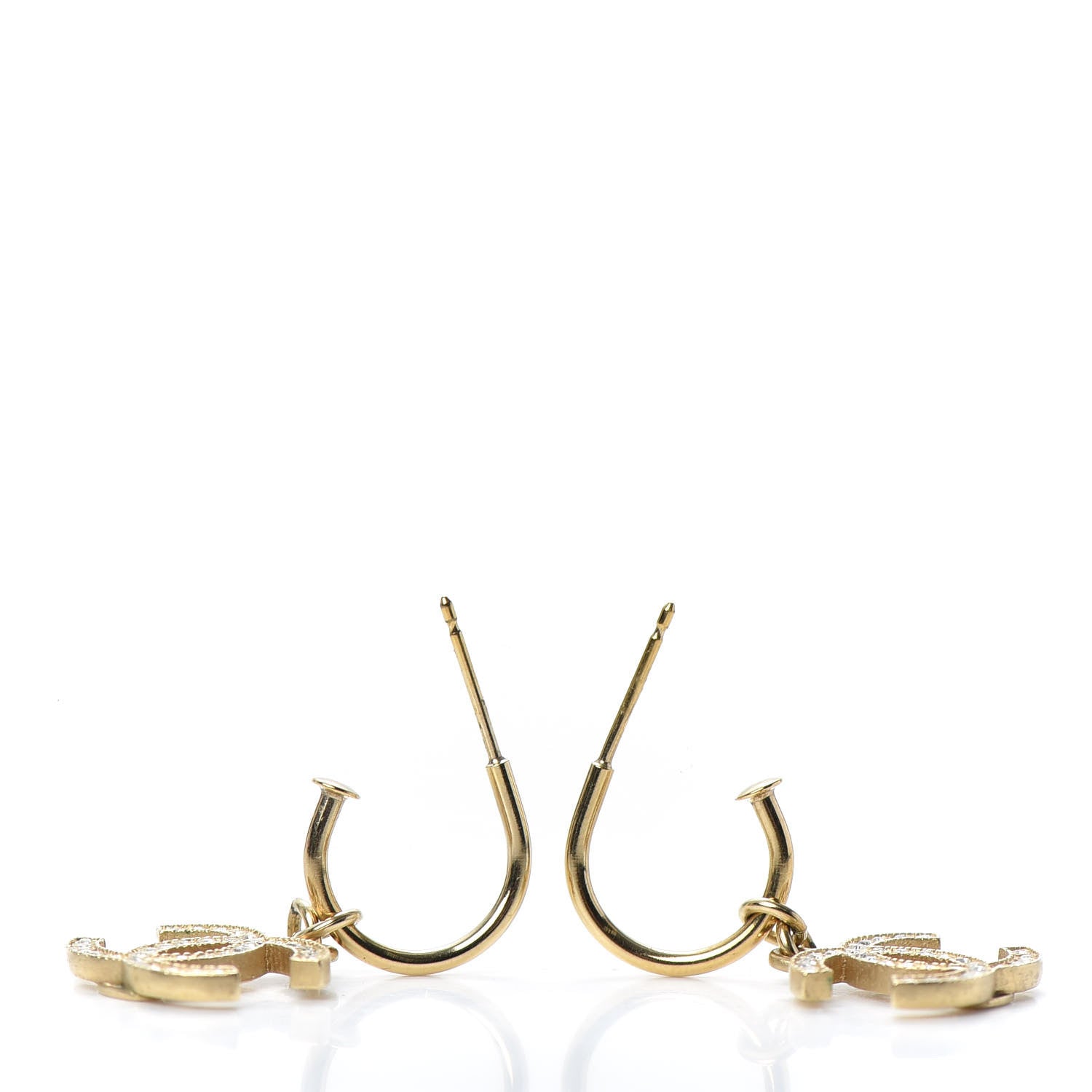 Chanel Pearl CC Dangle Earrings Light Gold 3 of 4