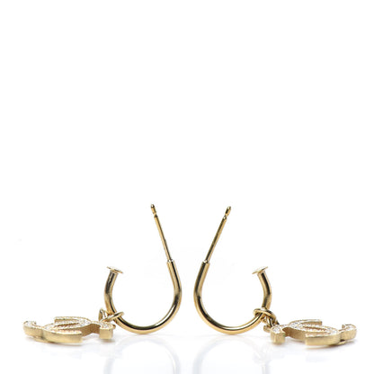 Chanel Pearl CC Dangle Earrings Light Gold 3 of 4