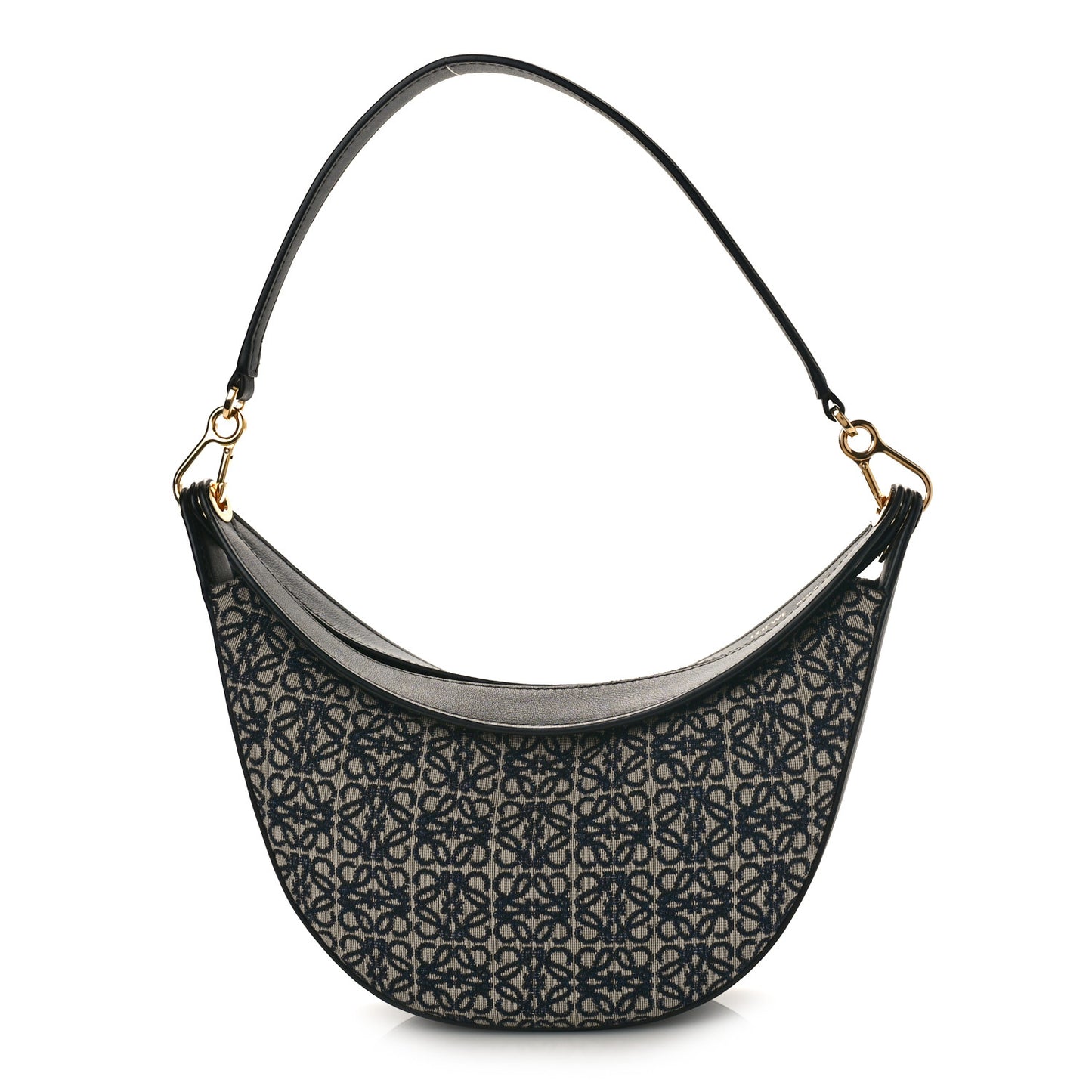 Jacquard Anagram Calfskin Small Luna Navy Black
