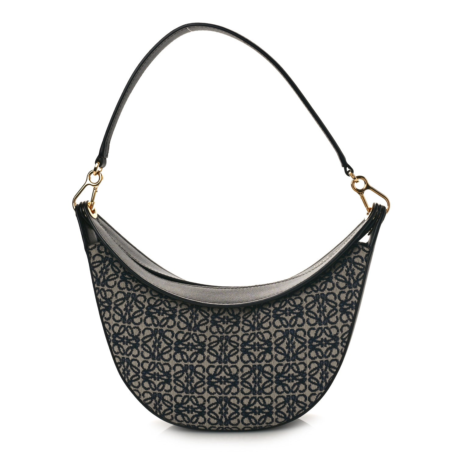 Loewe Jacquard Anagram Calfskin Small Luna Navy Black 1 of 8