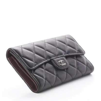 Chanel Lambskin Quilted Large Flap Wallet Black 3 of 6