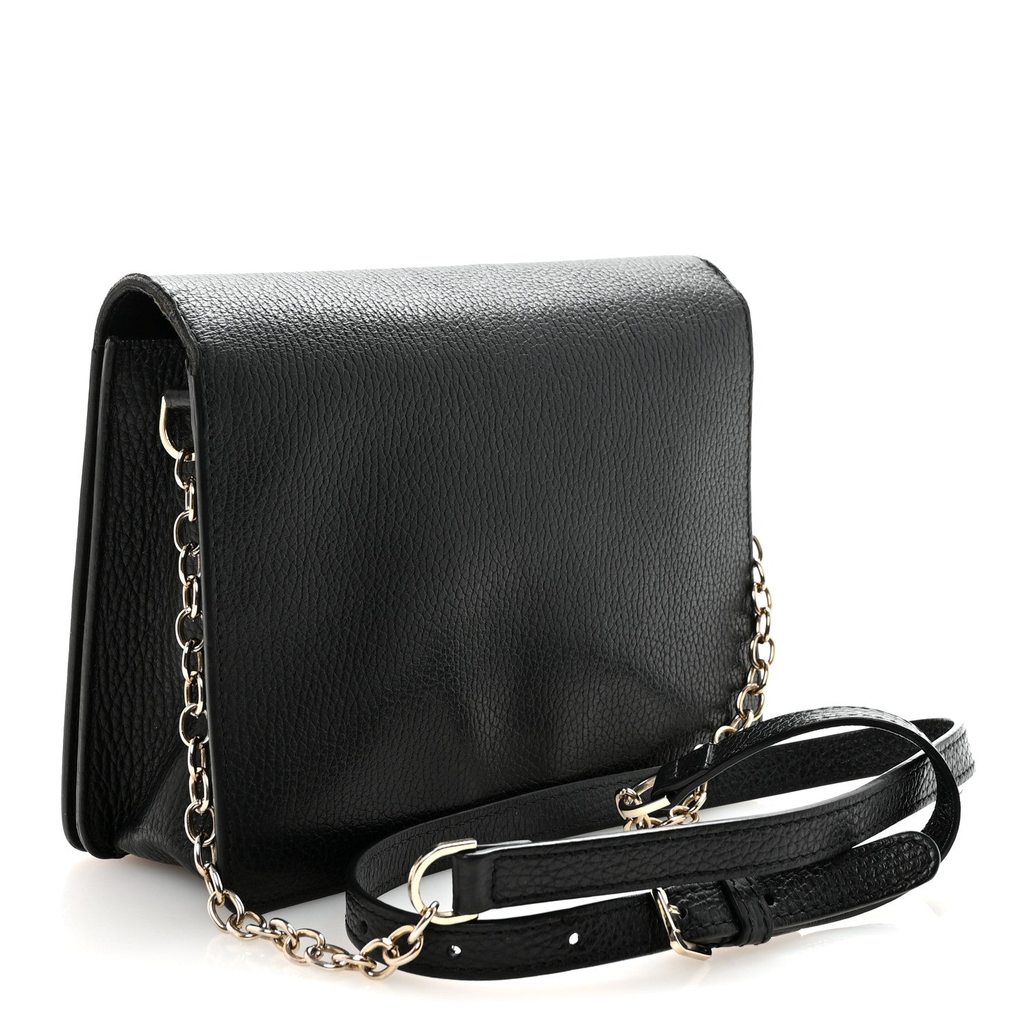 Versace Grained Calfskin Embossed Medusa Flap Bag Black 3 of 9