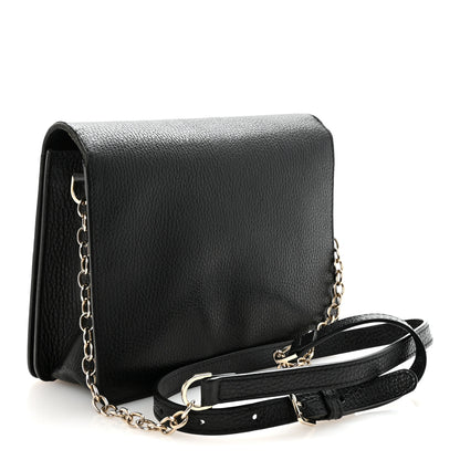 Versace Grained Calfskin Embossed Medusa Flap Bag Black 3 of 9