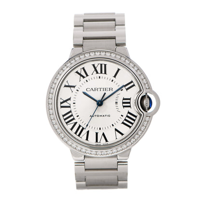 Cartier Stainless Steel Diamond Bezel 36mm Ballon Bleu De Cartier Automatic Watch 1 of 5
