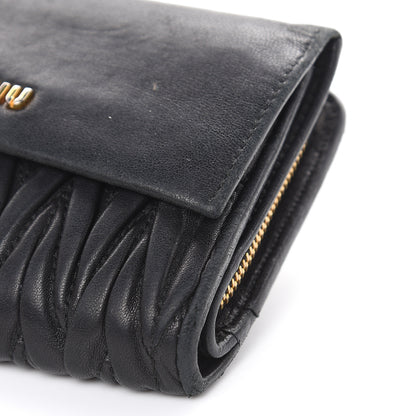 Miu Miu Nappa Matelasse Tri-Fold Flap Wallet Black 13 of 21