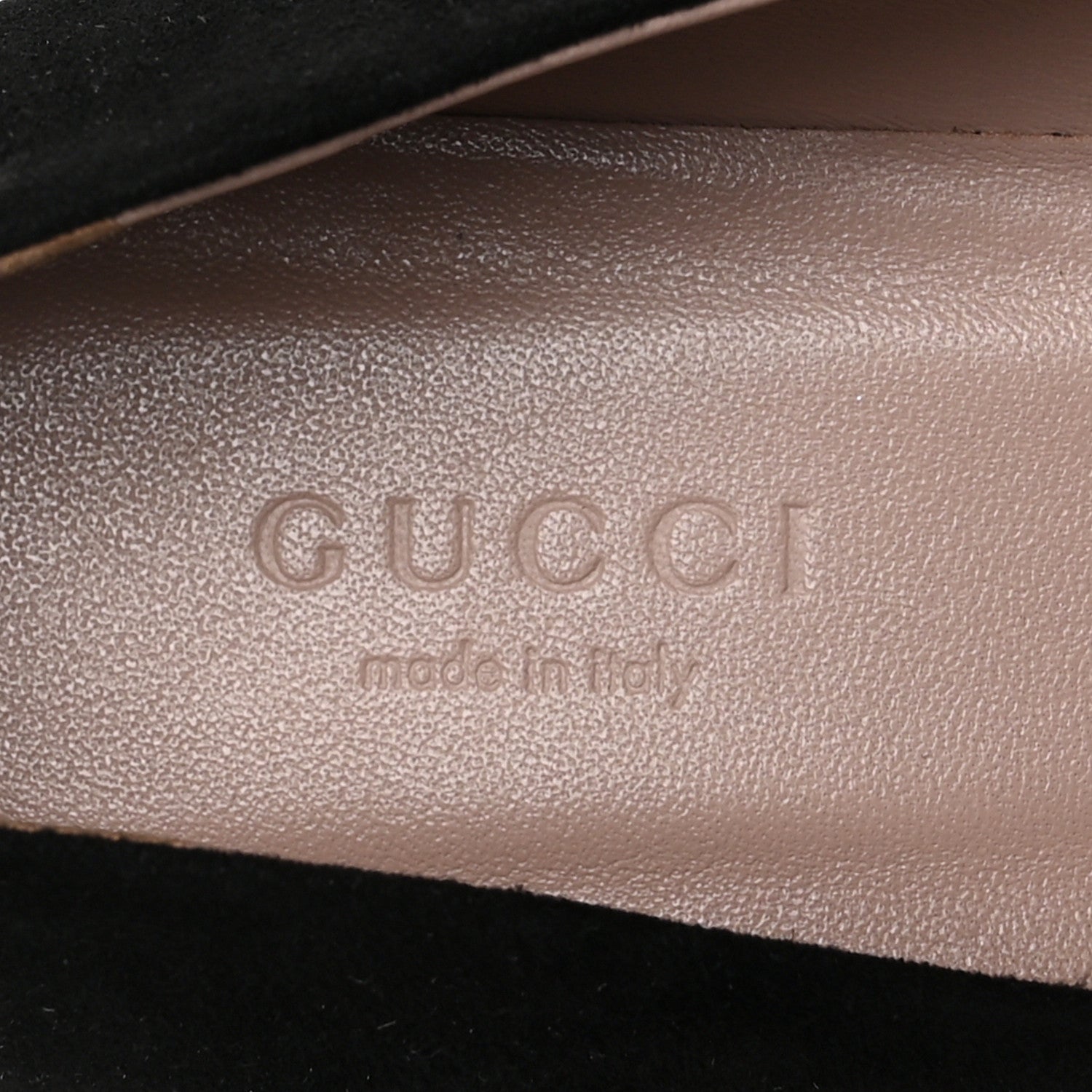 Gucci Suede Crystal Interlocking G Low Heel Pumps 36 Black 7 of 9