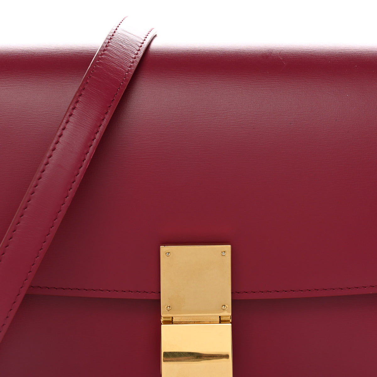 Box Calfskin Medium Classic Box Flap Bag Raspberry