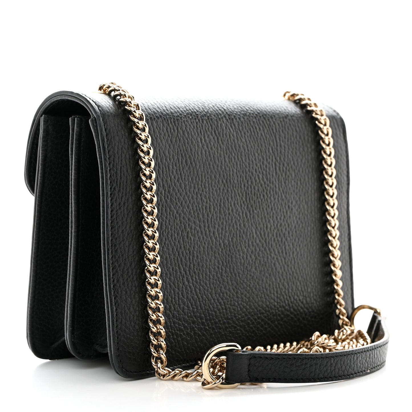 Dollar Calfskin Small Interlocking G Shoulder Bag Black