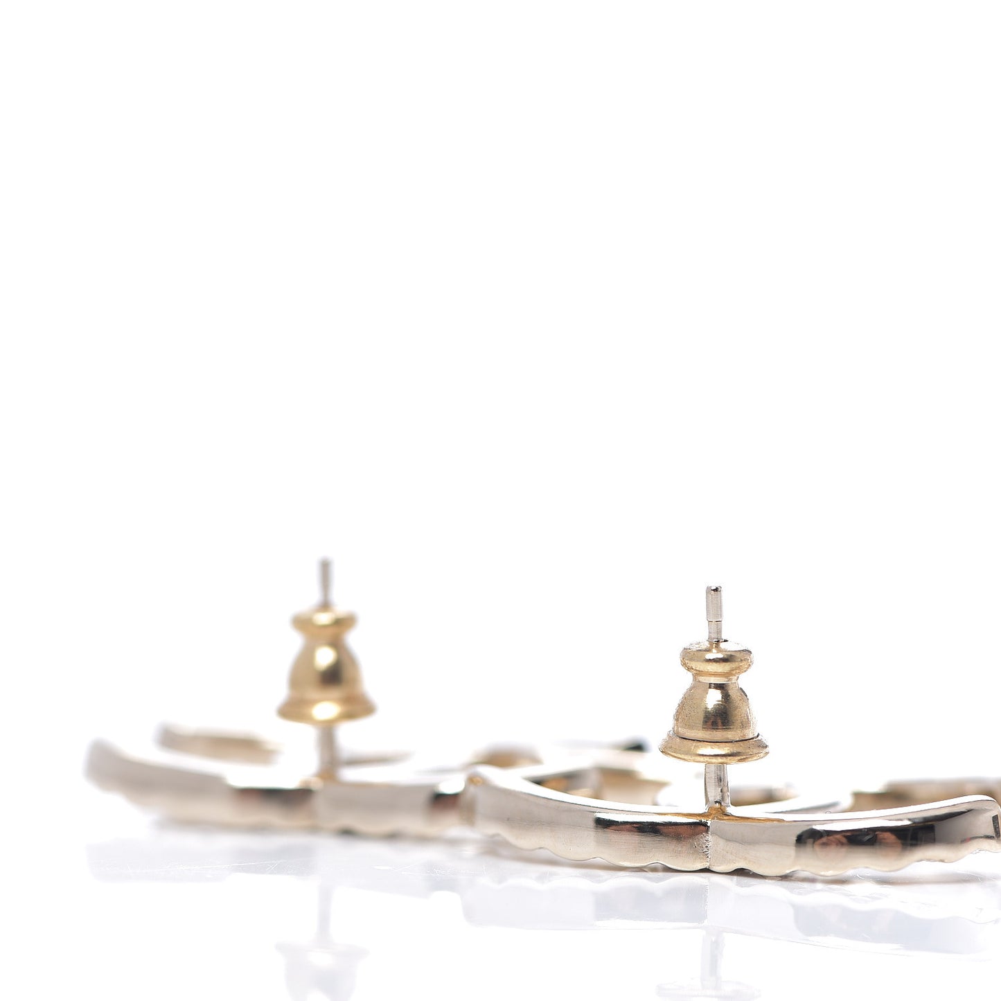 Crystal CC Large Stud Earrings Gold