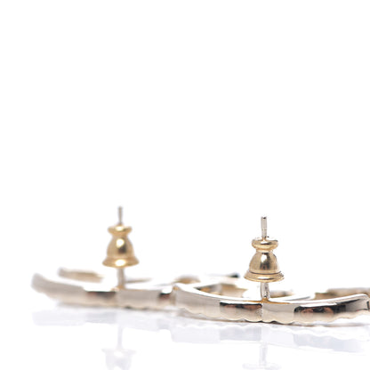 Chanel Crystal CC Large Stud Earrings Gold 3 of 4