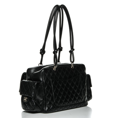 Chanel Calfskin Quilted Large Cambon Multipocket Reporter Black 3 of 7