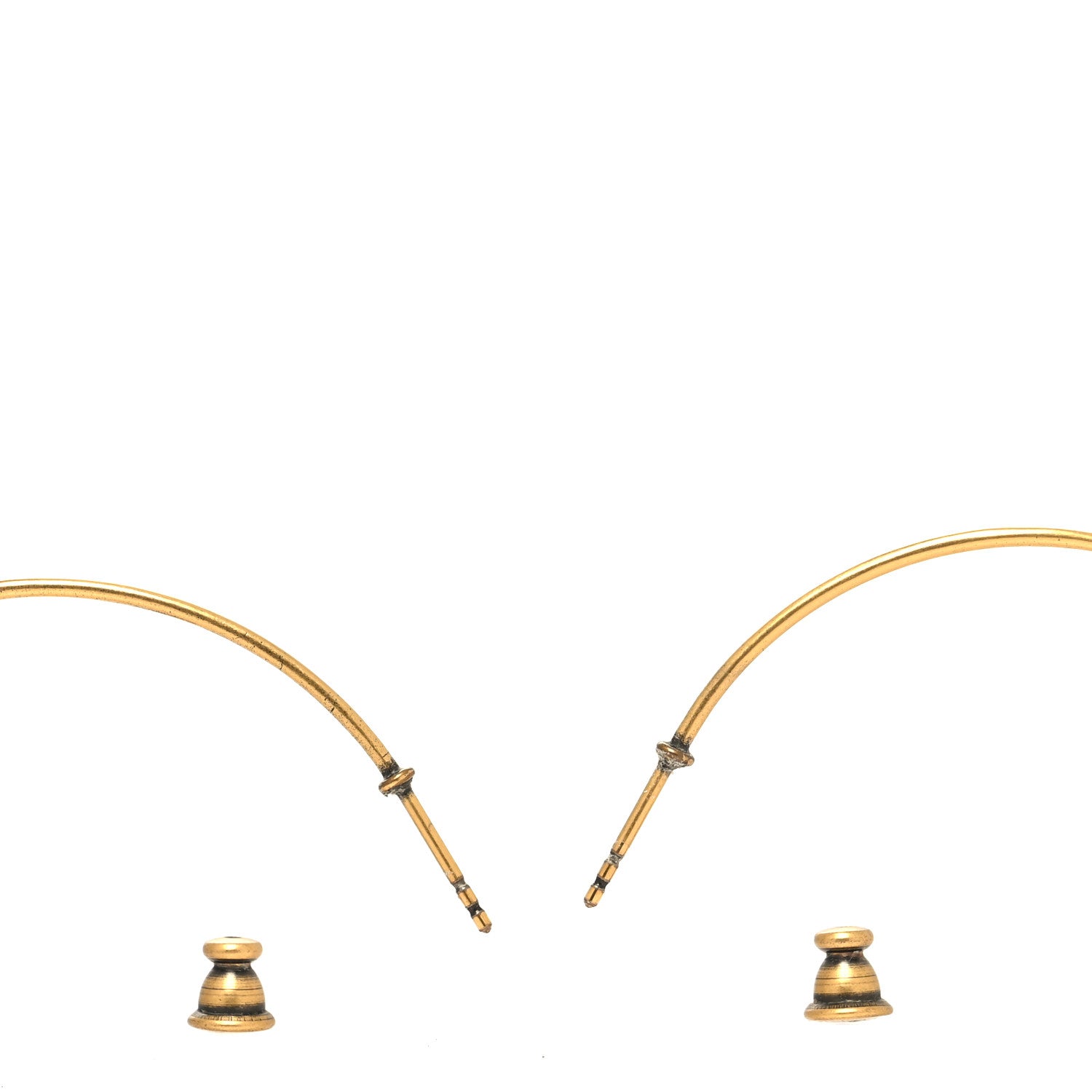 Christian Dior Metal J'Adior Hoop Earrings Aged Gold 3 of 4