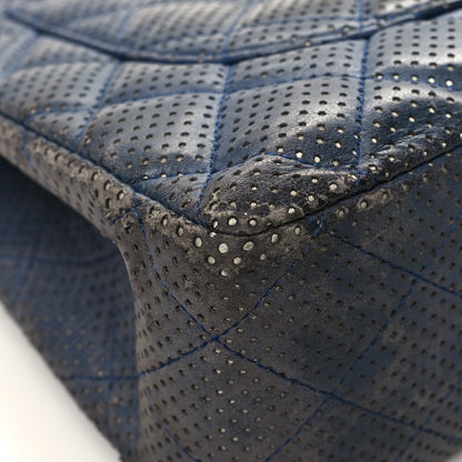 Chanel Lambskin Perforated Jumbo Single Flap Blue 11 of 19