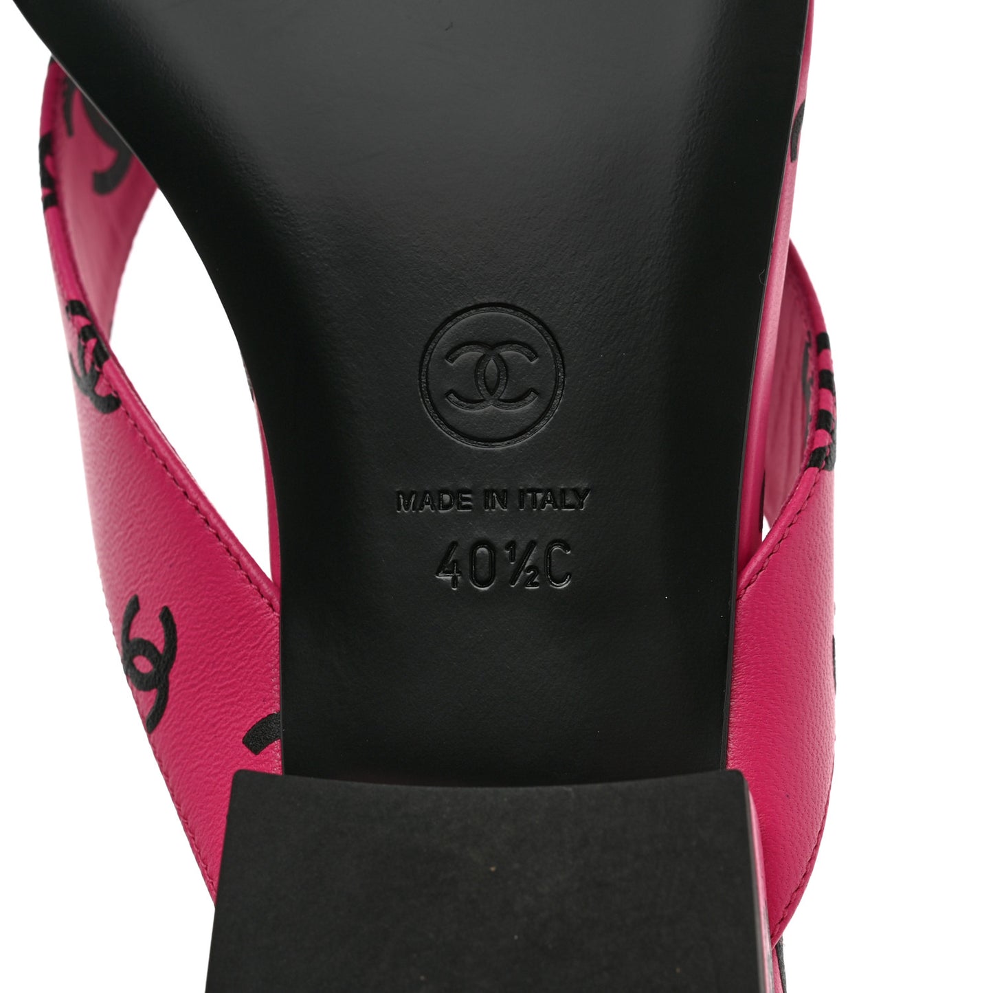 Printed Lambskin Coco Beach Thong Sandals 40.5 Dark Pink Black