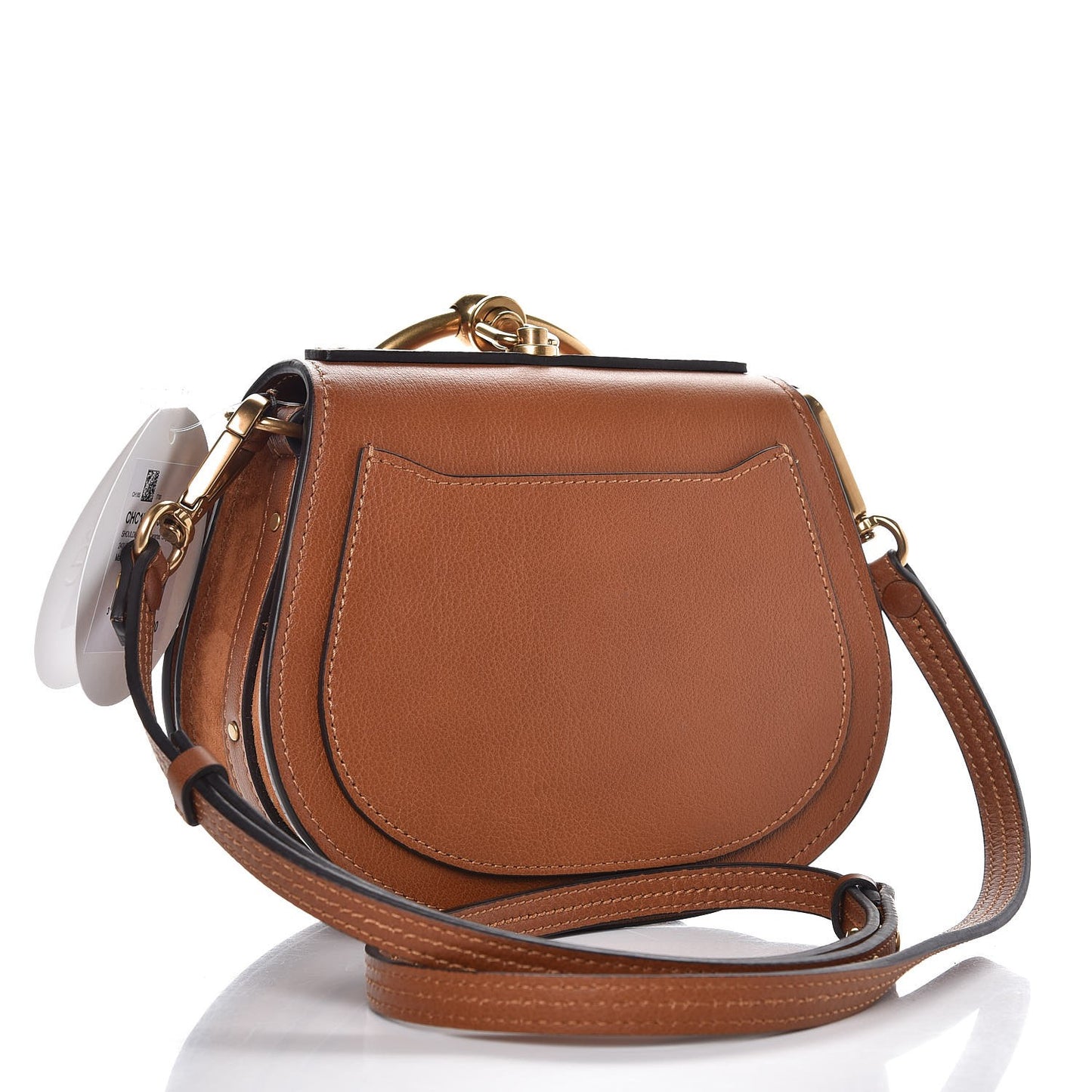 Calfskin Suede Small Nile Bracelet Bag Caramel