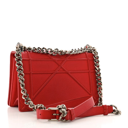 Christian Dior Grained Calfskin Small Diorama Flap Bag Red 3 of 12