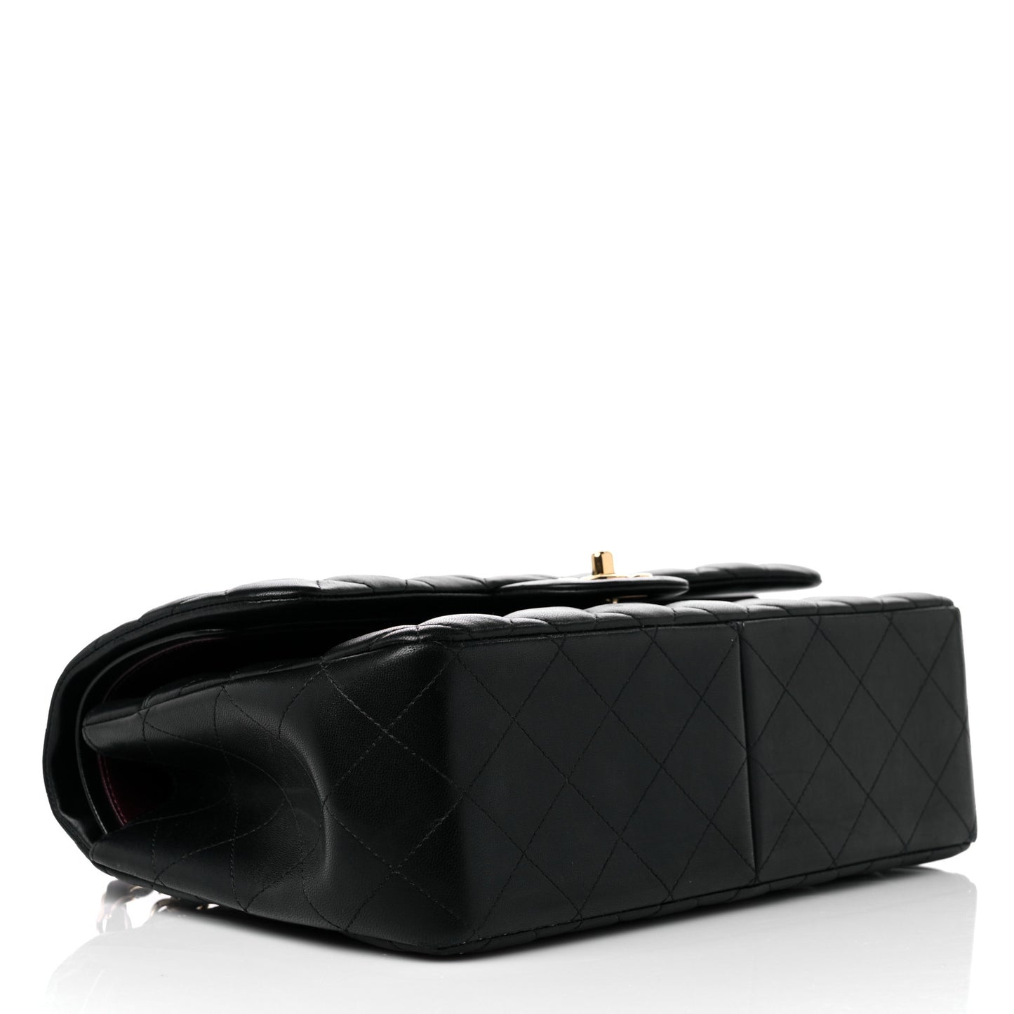 Lambskin Quilted Jumbo Double Flap Black