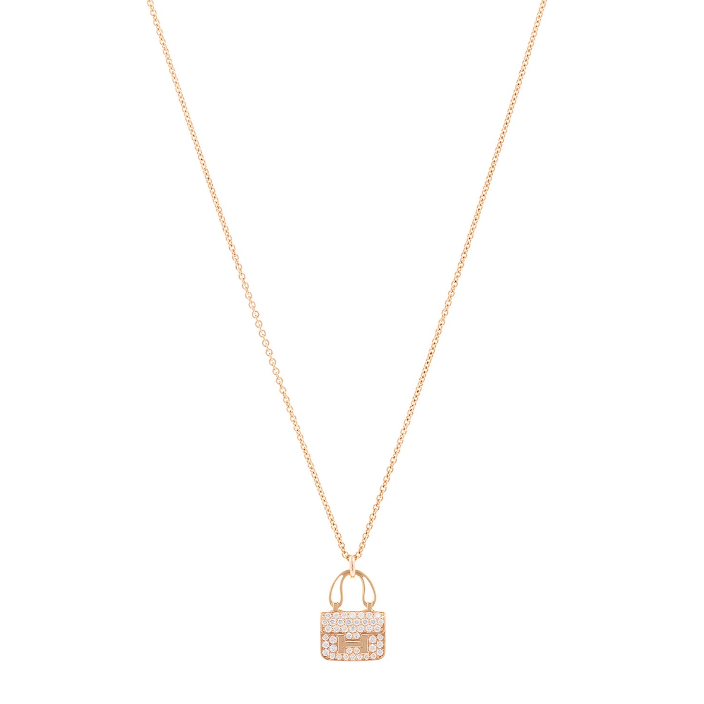 18K Rose Gold Diamond Constance Amulettes Pendant Necklace
