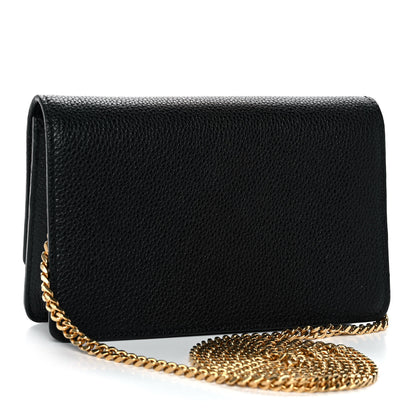 Versace Grained Calfskin Palazzo Chain Evening Bag Black 2 of 11