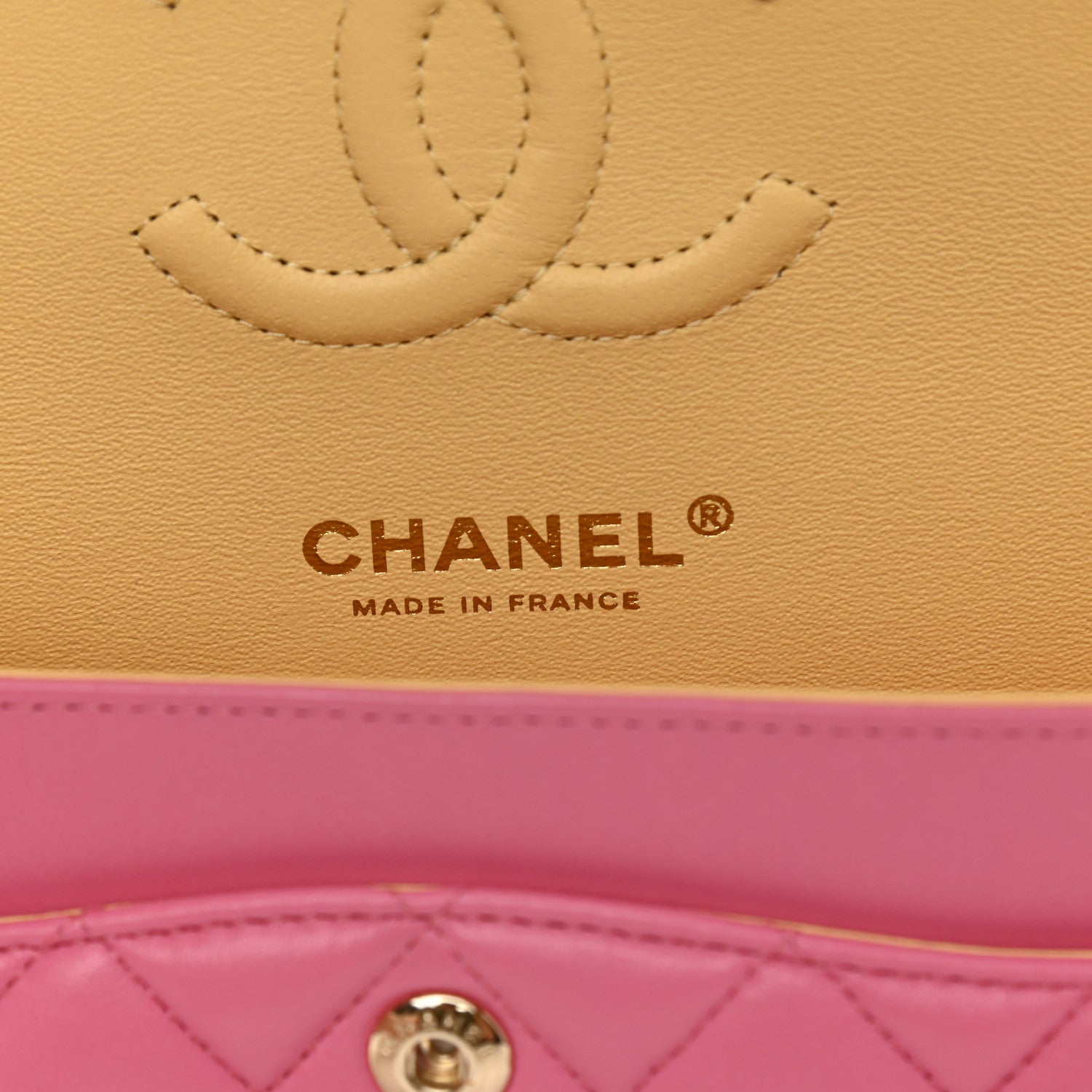 Chanel Lambskin Quilted Small Double Flap Pink Yellow 6 of 8