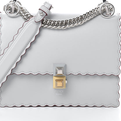 Fendi Vitello Liberty Scalloped Studded Small Kan I Shoulder Bag Grigio Perla 8 of 10