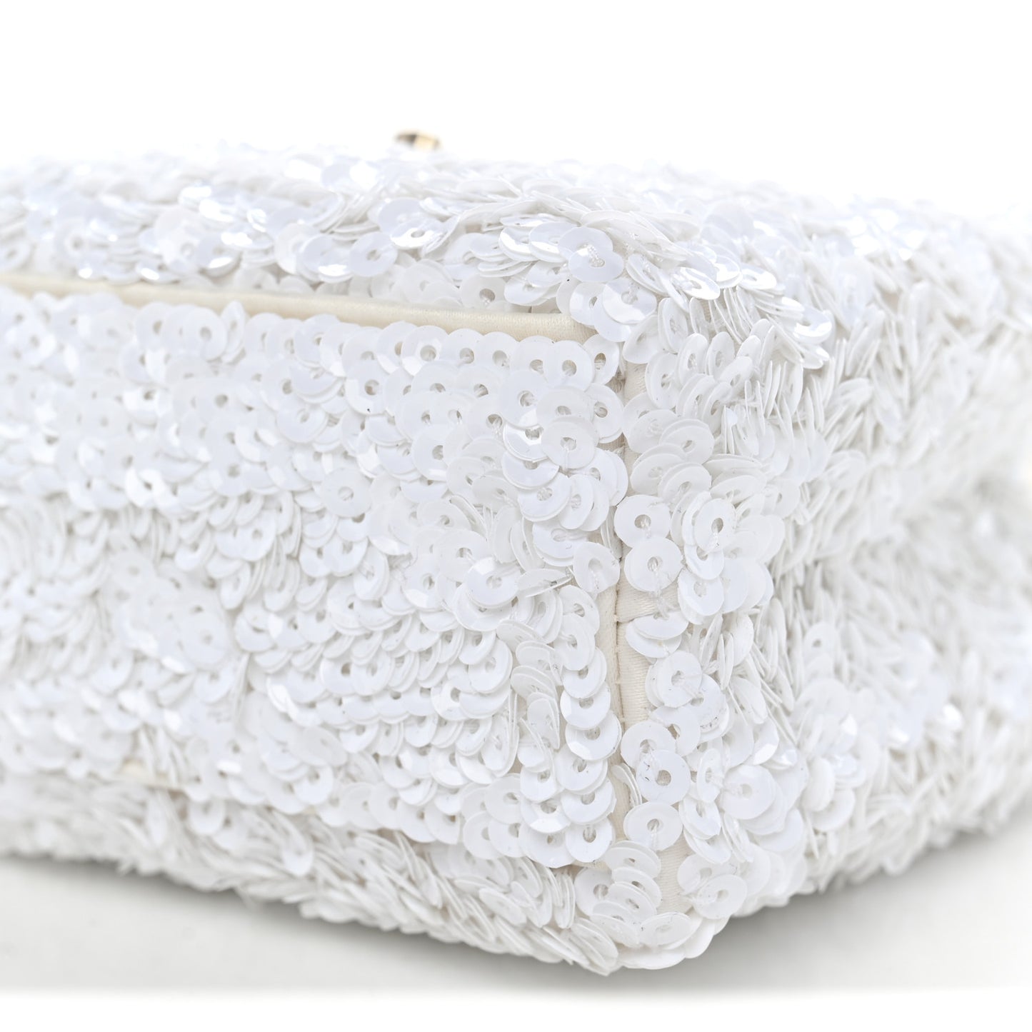 Sequin Nano Kelly Shopper White