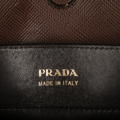 Prada Saffiano Cuir Small Double Bag Cacao 6 of 6