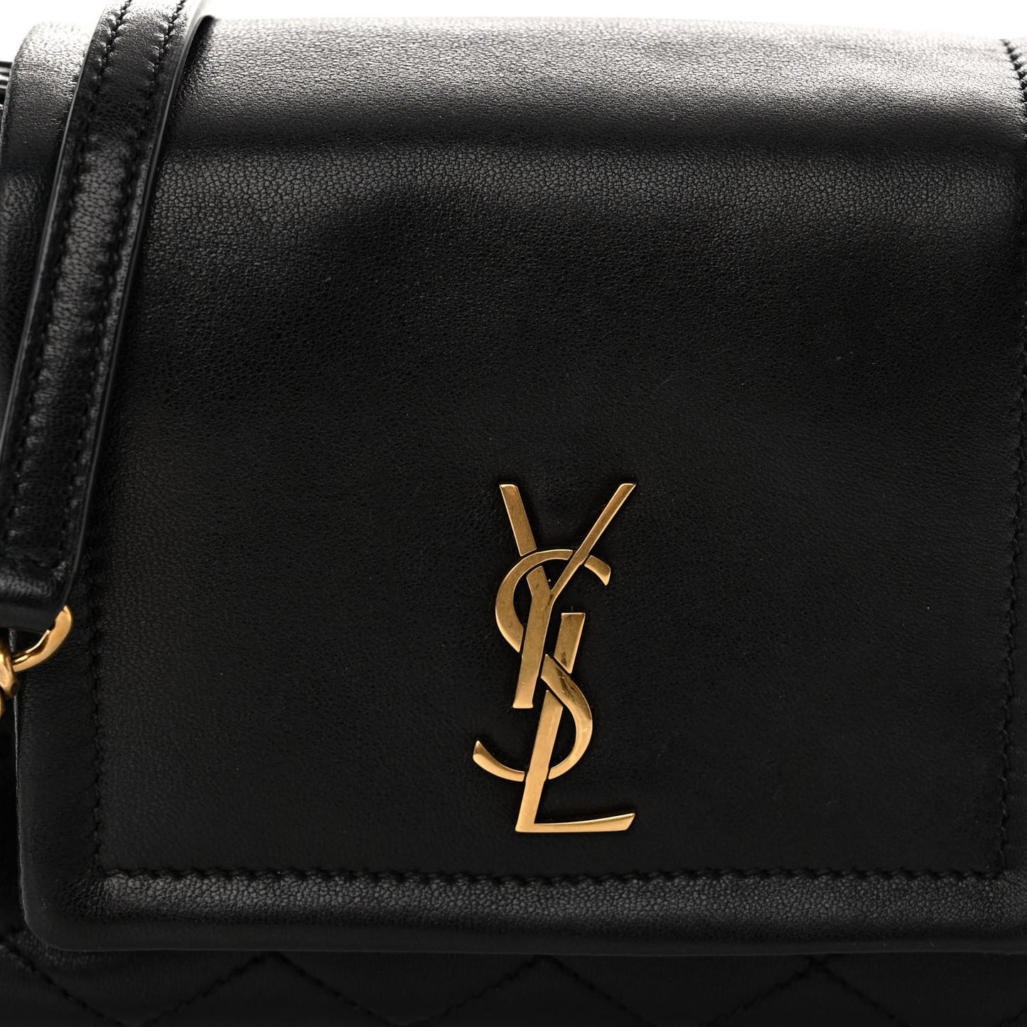 Lambskin Quilted Monogram Mini Nolita Black