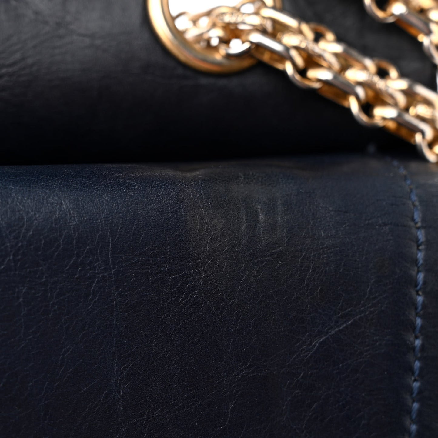 Aged Calfskin Quilted 2.55 Reissue 227 Flap Navy Blue