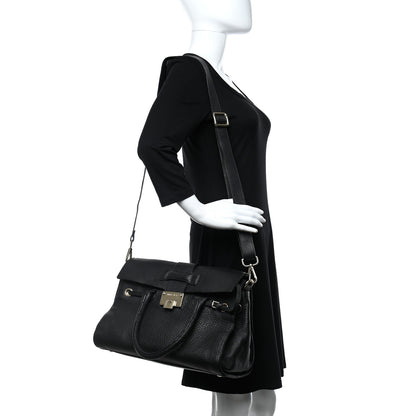 Jimmy Choo Grainy Calfskin Large Rosalie Satchel Black 2 of 11