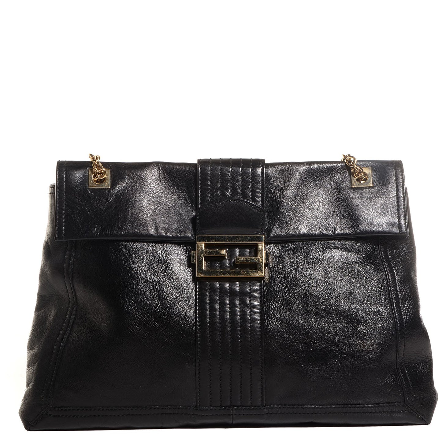 Vitello Acqua Maxi Baguette Shoulder Bag Black