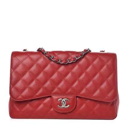 Chanel Caviar Quilted Jumbo Single Flap Red 1 of 11