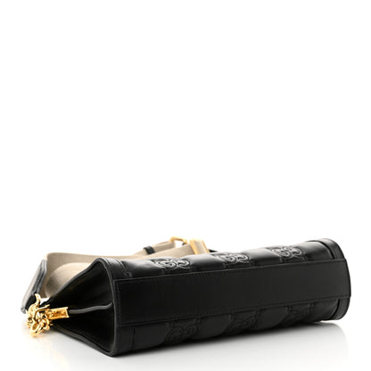 Gucci Calfskin GG Matelasse Small Slim Chain Shoulder Bag Black Natural 4 of 11