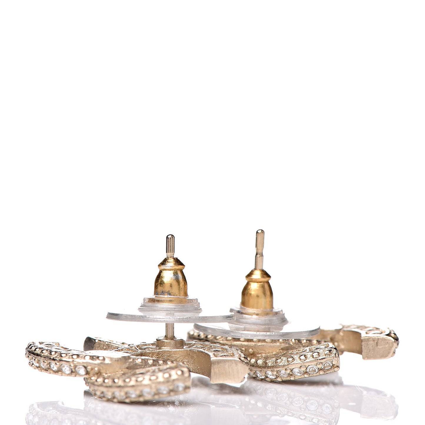 Crystal CC Earrings Light Gold