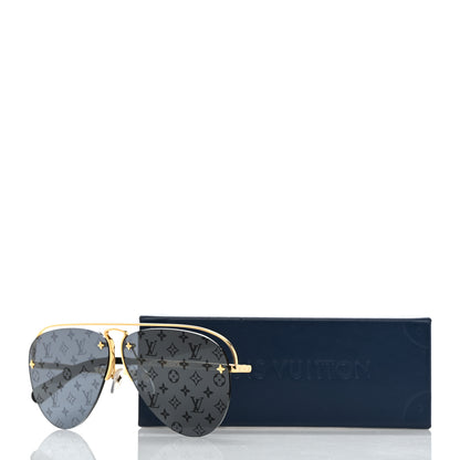 Louis Vuitton Metal Monogram Grease Sunglasses Z1172E Gold 7 of 7