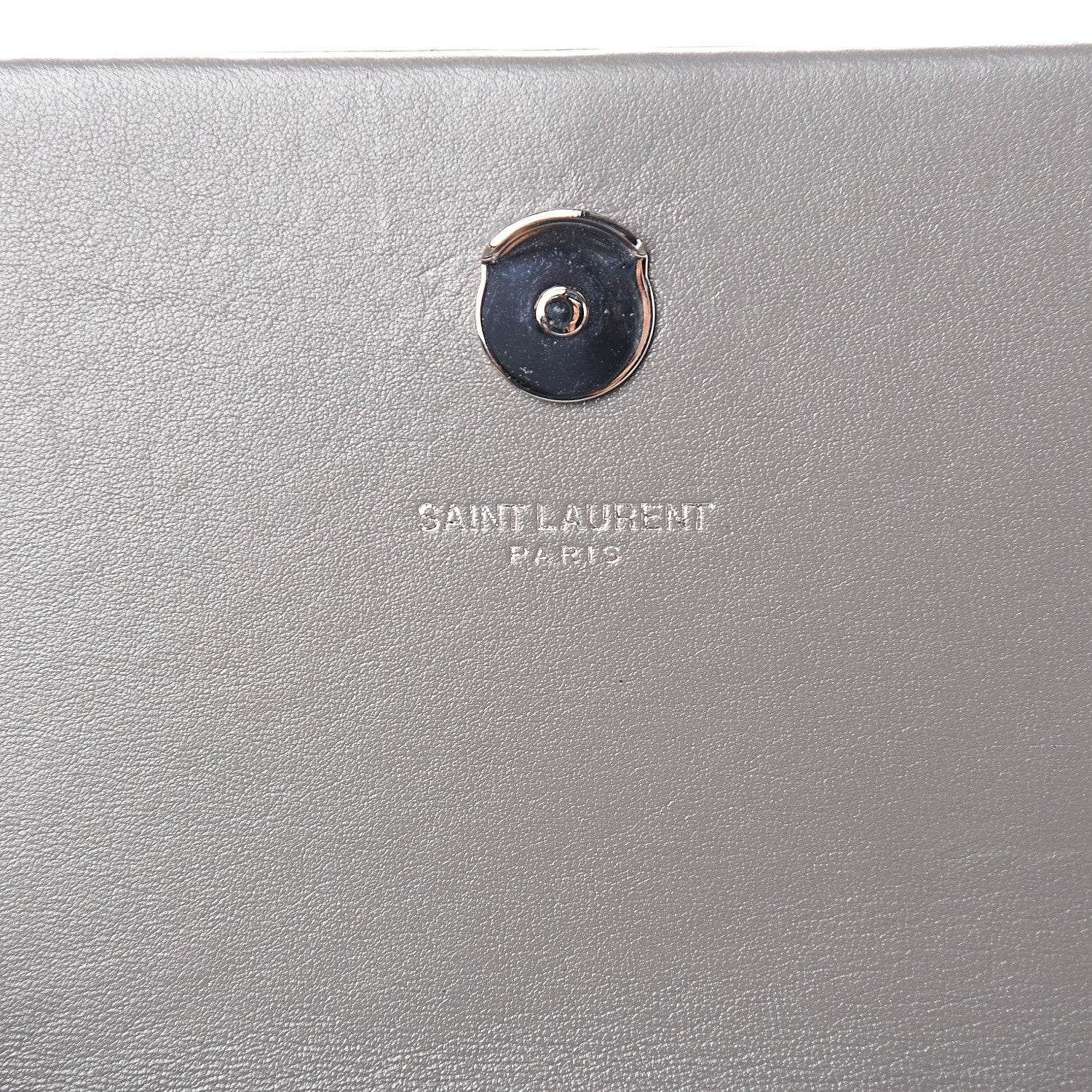 Saint Laurent Calfskin Crocodile Embossed Kate Monogram Tassel Chain Wallet Fog 5 of 9