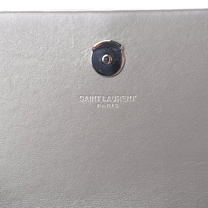 Saint Laurent Calfskin Crocodile Embossed Kate Monogram Tassel Chain Wallet Fog 5 of 9