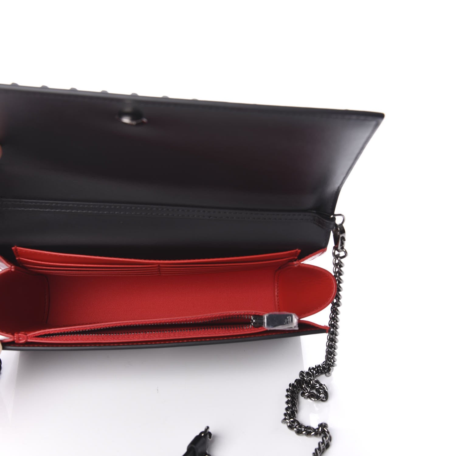 Christian Louboutin Calfskin Patent Spikes Paloma Clutch Black 5 of 14
