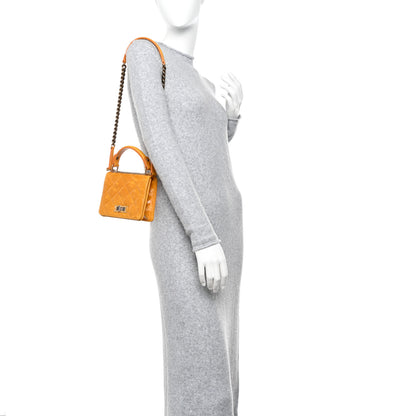 Chanel Glazed Calfskin Quilted Small Rita Top Handle Flap Yellow 2 of 11