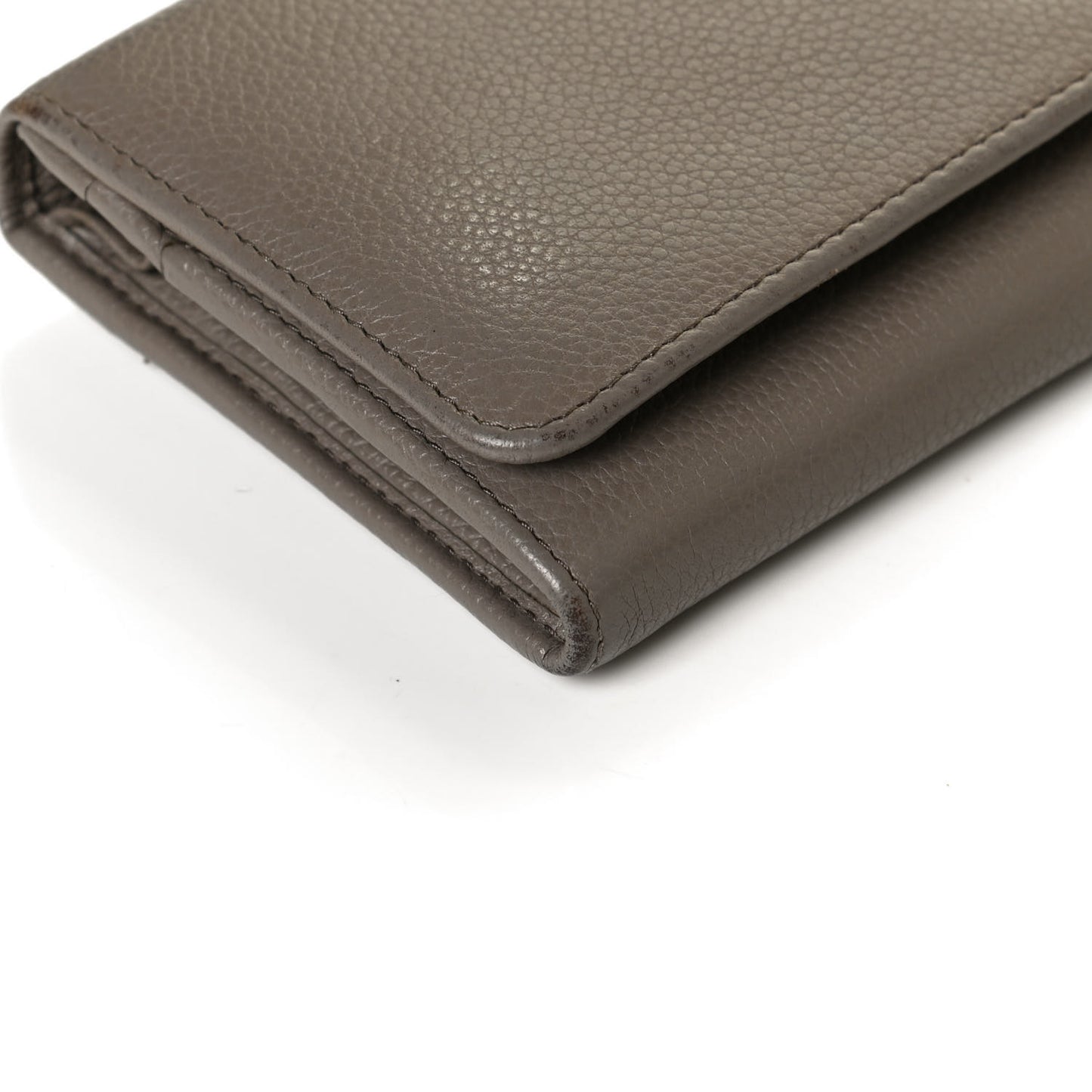 Vitello Daino Metal Continental Flap Wallet Argilla