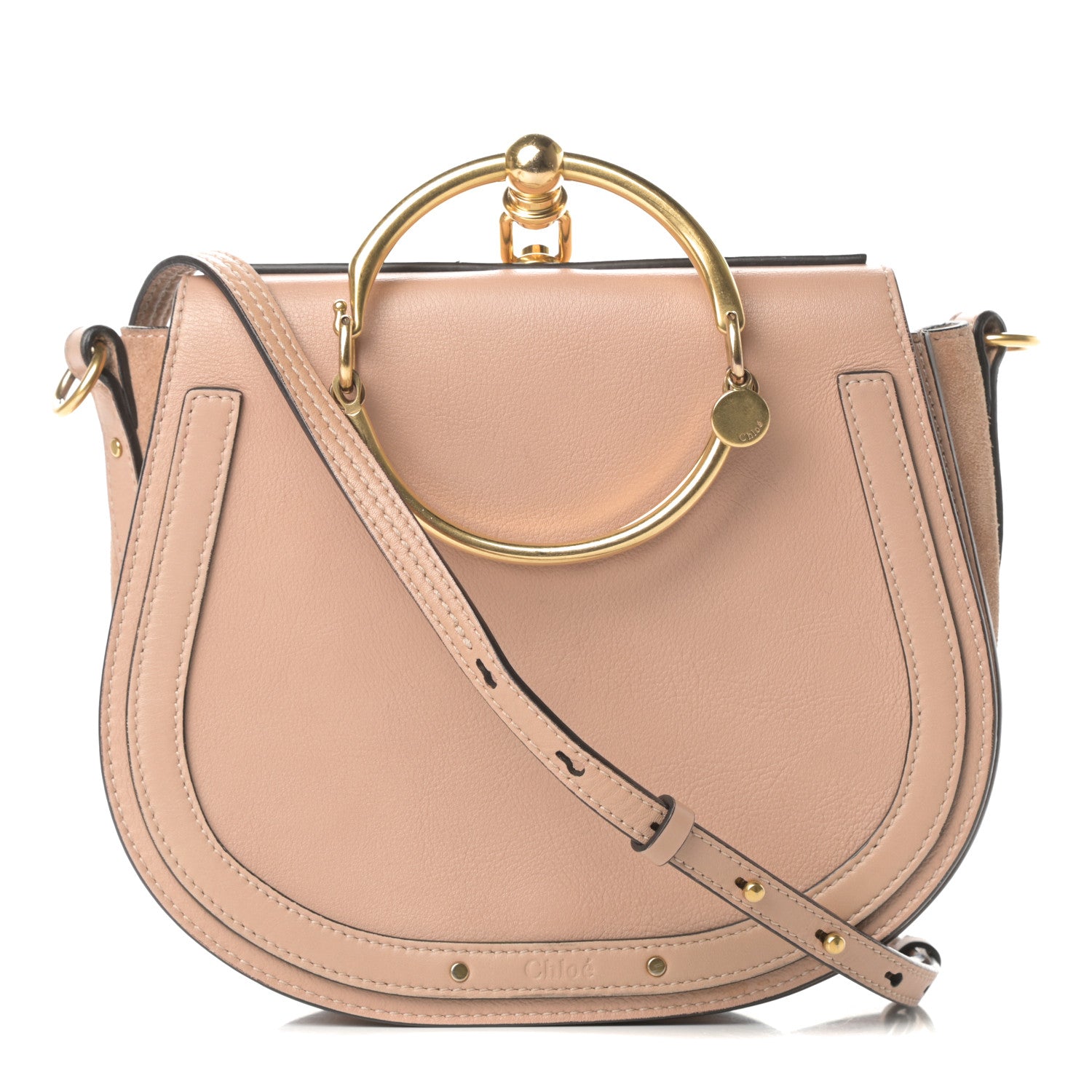 Chloe Calfskin Suede Medium Nile Bracelet Bag Biscotti Beige 1 of 15