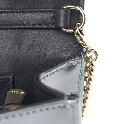 Christian Dior Metallic Patent Micro-Cannage Mini Diorama Flap Bag Silver 12 of 13