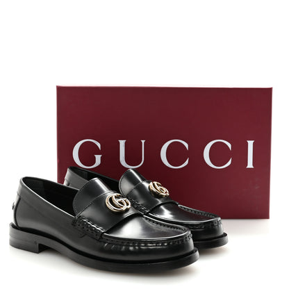 Gucci Calfskin Millennial Ribot Womens GG Loafers 37.5 Black 10 of 10