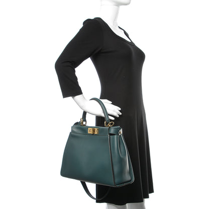 Fendi Vitello Seta Nappa Medium Peekaboo Iconic Satchel Amazzonia 3 of 11