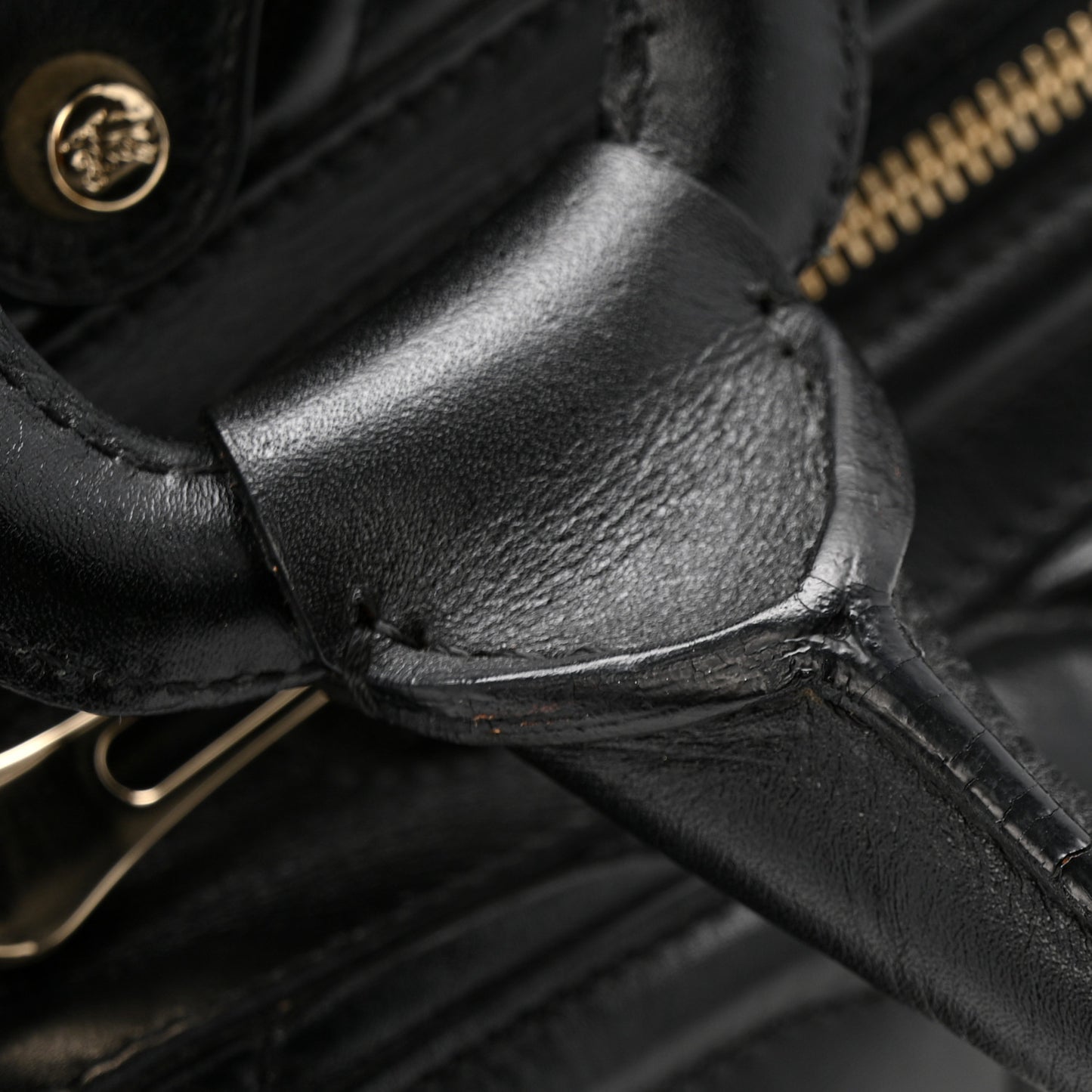 Calfskin Quilted Large Manor Tote Black
