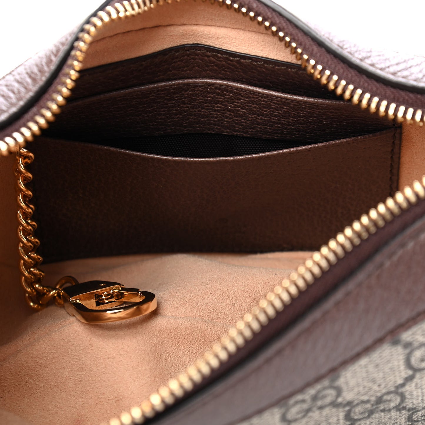 GG Supreme Monogram Textured Calfskin Web Mini Ophidia Half Moon Hobo Beige Ebony New Acero